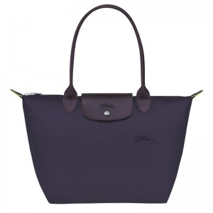 Bilberry Purple Women's Longchamp Le Pliage Green M Tote Bag | HVZS-90521