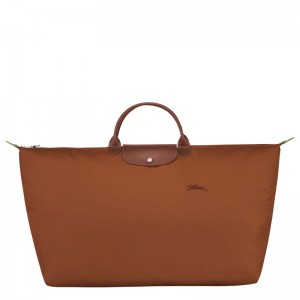 Cognac Brown Men's Longchamp Le Pliage Green M Travel Bags | UDZS-68270