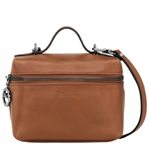 Cognac Brown Women's Longchamp Le Pliage Xtra XS Vanity Crossbody Bags | ZVQP-34608